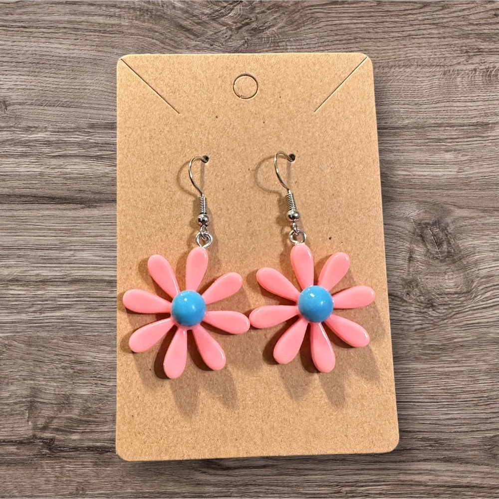 Pink Daisy Earrings